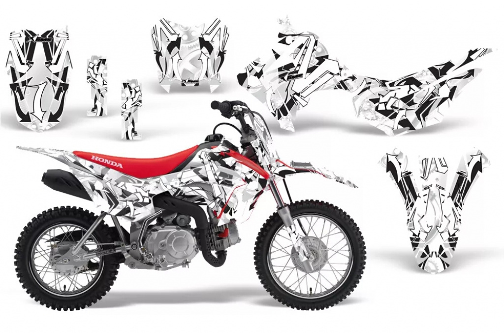 Expo Weiß mit Nummernfeldern für Honda CRF110 F 2013-2018