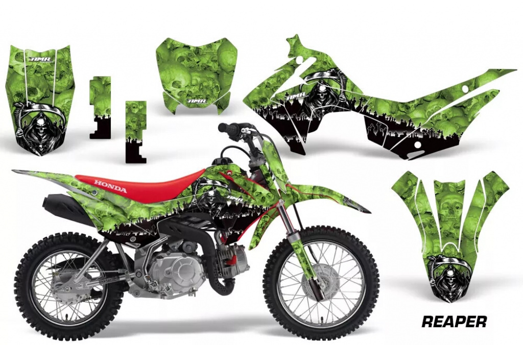 Reaper Grün mit Nummernfeldern für Honda CRF110 F 2013-2018