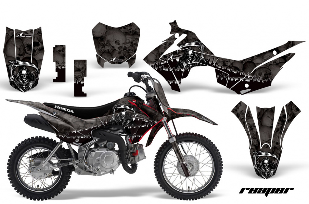 Reaper Schwarz mit Nummernfeldern für Honda CRF110 F 2013-2018
