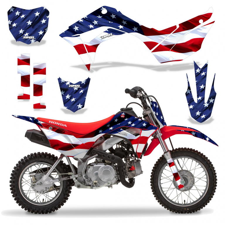 Stars and Stripes with number plates for Honda CRF110 F 2019-2021
