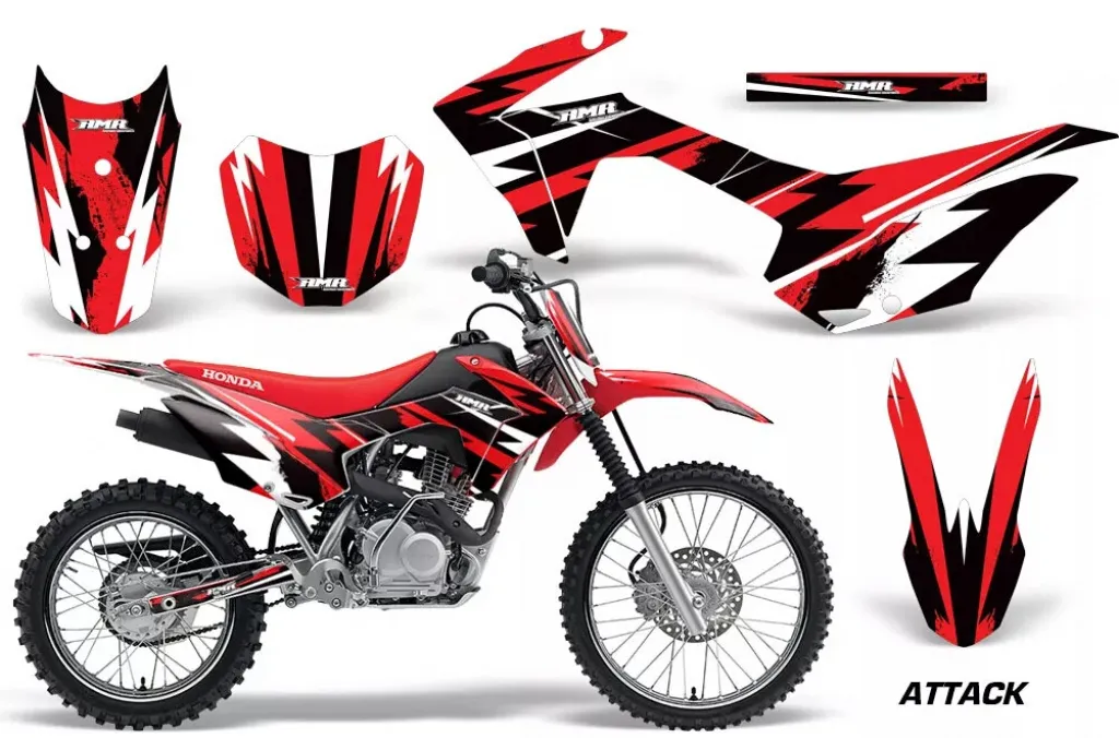 Attack Red with number plates for Honda CRF125 F 2014-2018