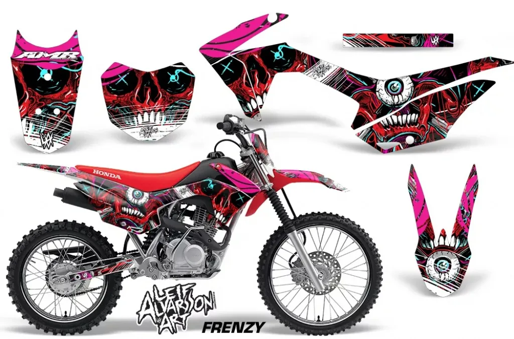 Frenzy Red with number plates for Honda CRF125 F 2014-2018