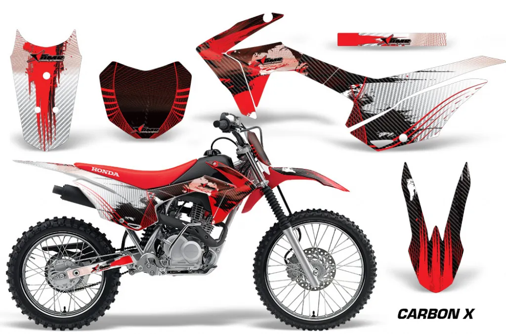 Carbon-X Red with number plates for Honda CRF125 F 2014-2018
