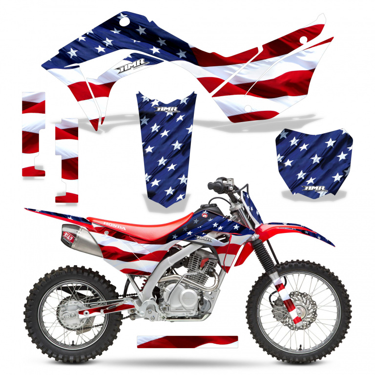 Stars and Stripes mit Nummernfelder für Honda CRF125 F 2019-2025