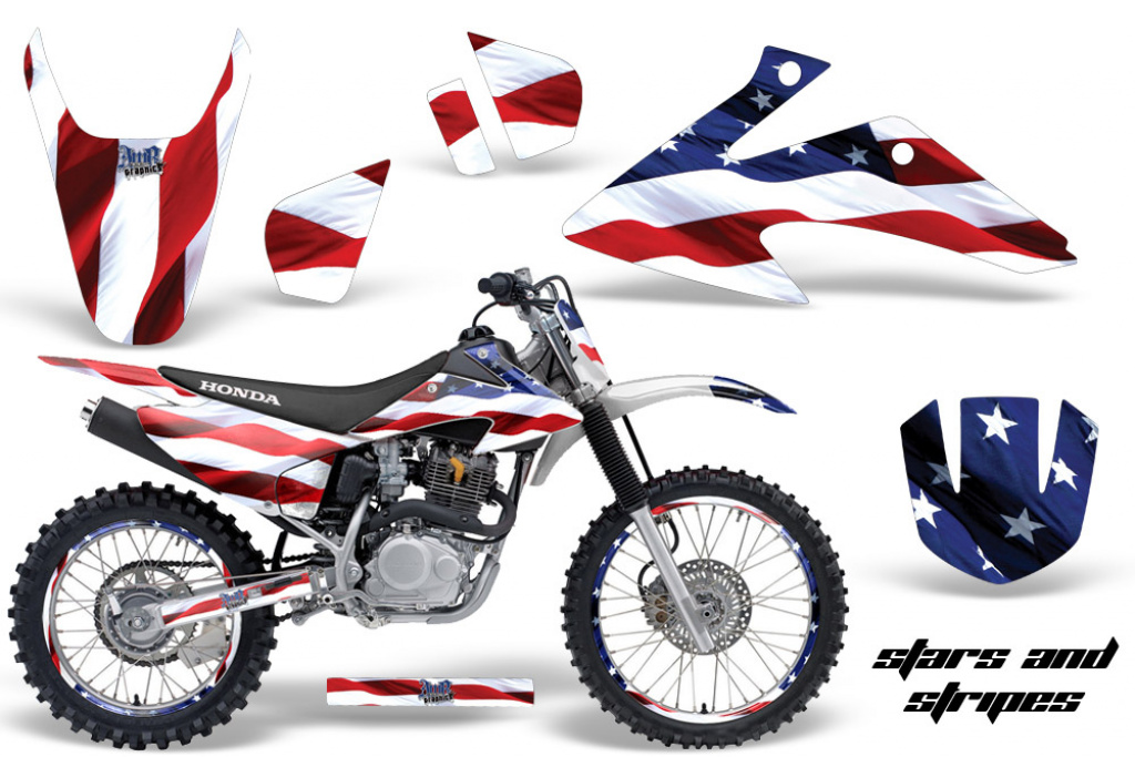 Stars and Stripes with number plates for Honda CRF150F-CRF230F 2008-2014