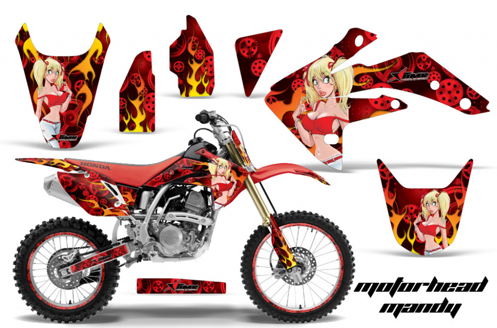 Motorhead Mandy Red with number plates for Honda CRF150R 2007-2016