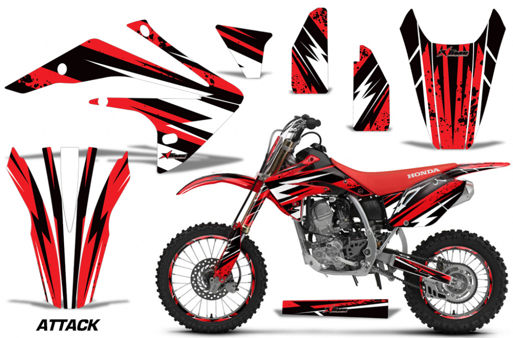 Attack Red with number plates for Honda CRF150R 2017-2021