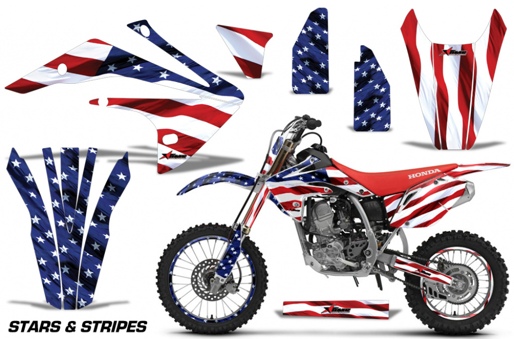 Stars and Stripes with number plates for Honda CRF150R 2017-2021