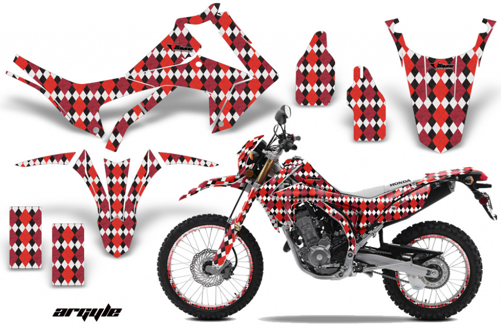 Argyle Rot mit Nummernfeldern für Honda CRF250L/CRF250M 2013-2020