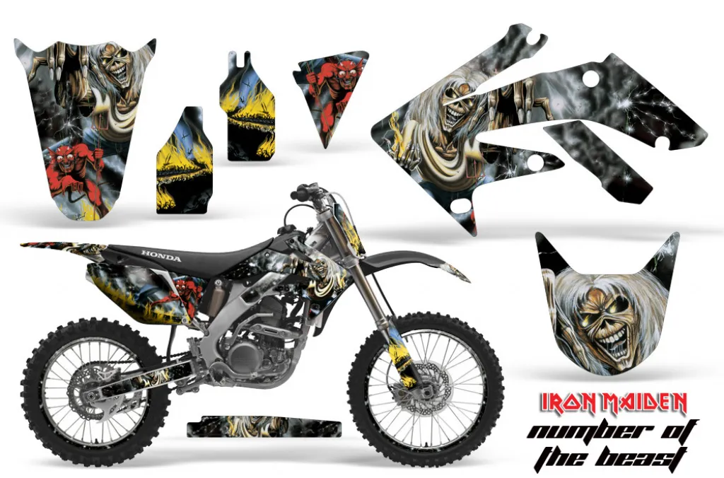 Iron Maiden - Number of the Beast mit Nummernfelder für Honda CRF250R 2010-2013