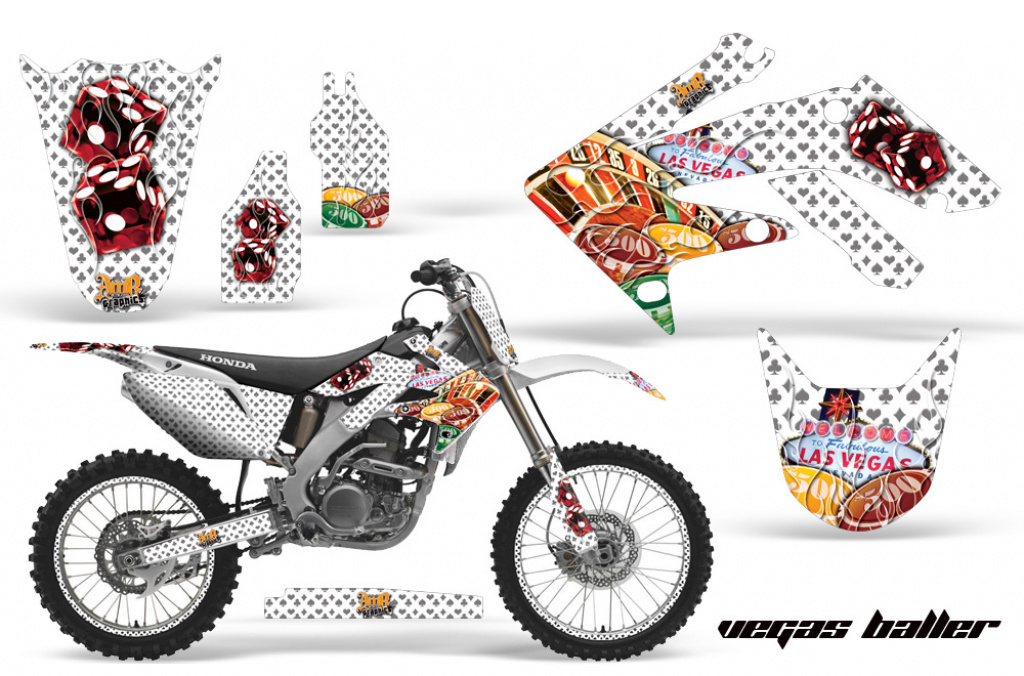 Vegas Baller White with number plates for Honda CRF250R 2010-2013