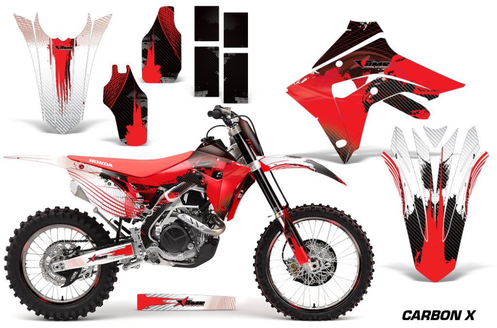 Carbon-X Red with number plates for Honda CRF450R/RX 2017-2020