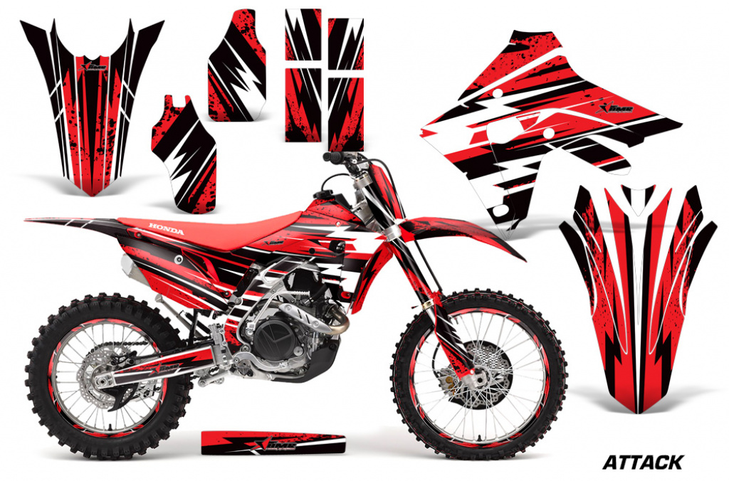 Attack Red with number plates for Honda CRF450R/RX 2017-2020