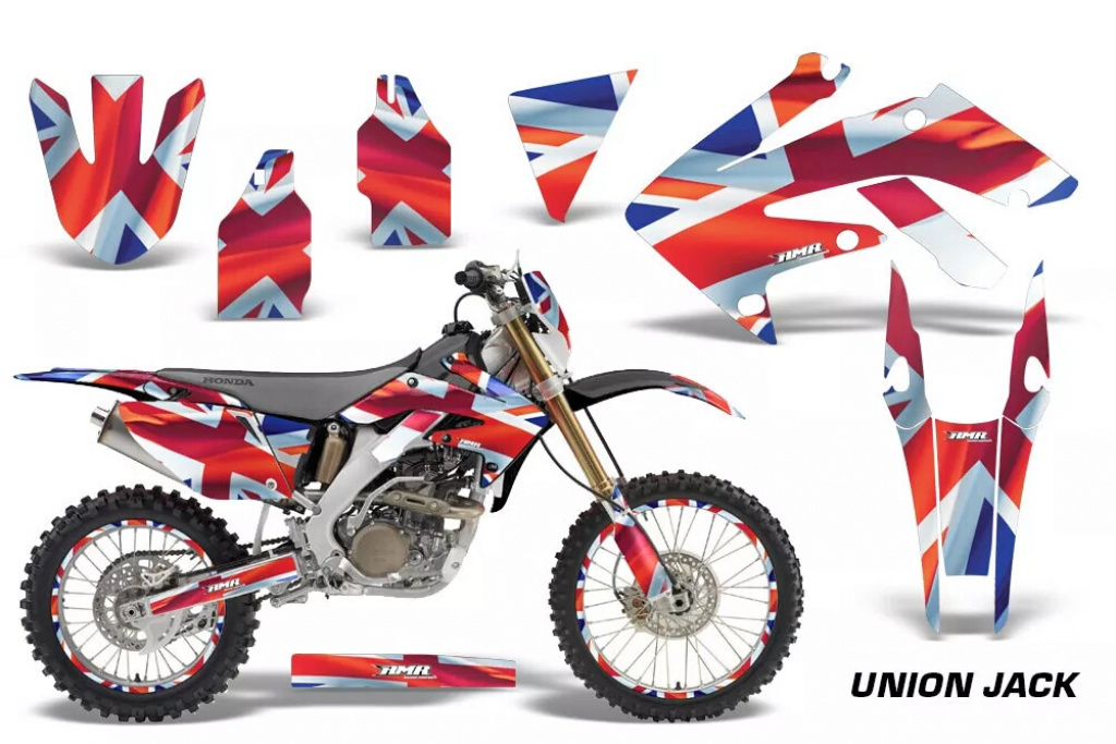 Union Jack mit Nummernfelder für Honda CRF250X 2004-2017
