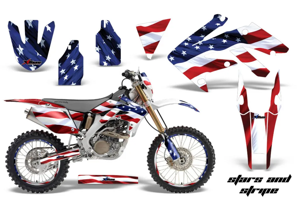 Stars and Stripes mit Nummernfelder für Honda CRF250X 2004-2017