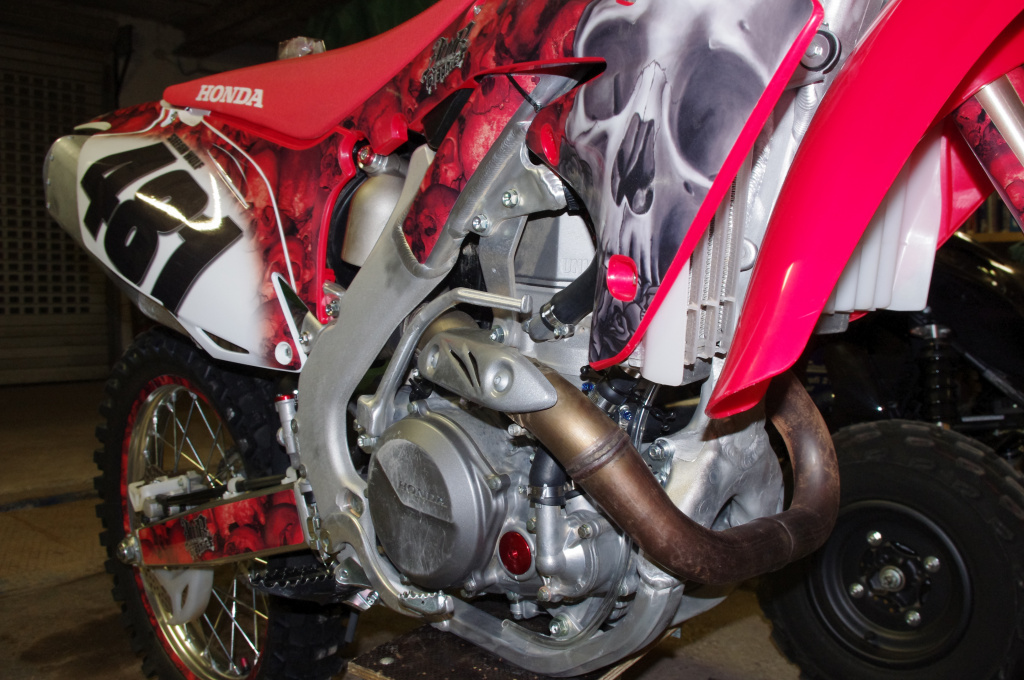 Bone Collector Design color = Red with number plates and rim decals for Honda CRF450R 2009-2012