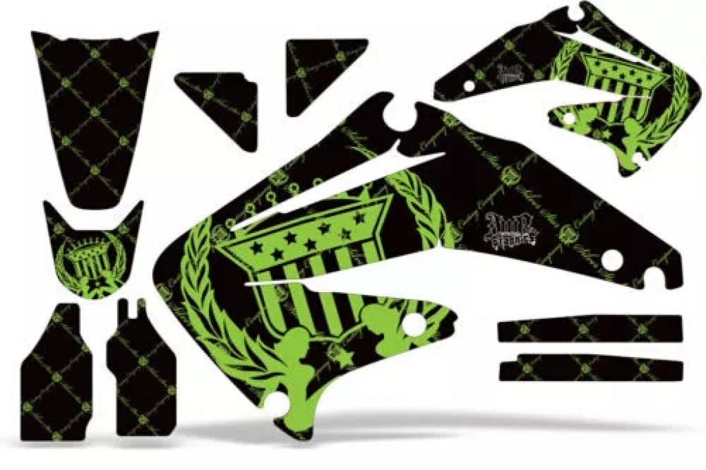 SilverStar - Reloaded Background = Black, Design color = Green without number plates for Honda CRF450R 2009-2012