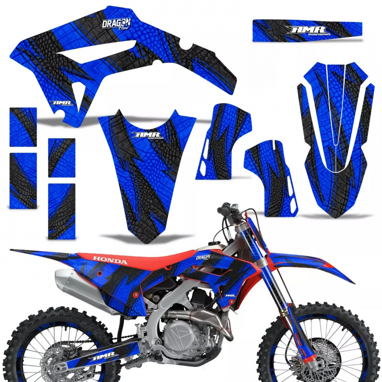 Dragon Flow Blue with number plates for Honda CRF450R/RW 2021-2024