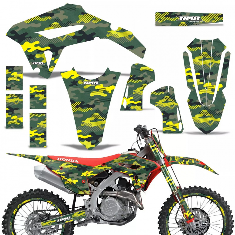 Slash Camo Yellow with number plates for Honda CRF450R/RW 2021-2024
