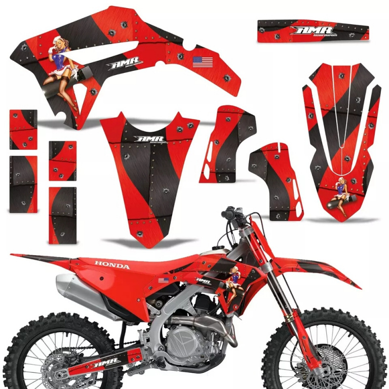 T-Bomber Red without number plates for Honda CRF450R/RW 2021-2024