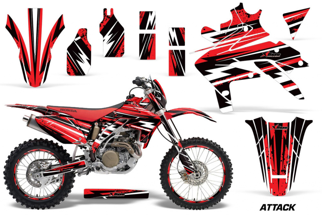 Attack Red with number plates for Honda CRF450X 2005-2016