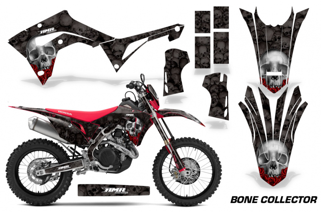 Bone Collector Schwarz mit Nummernfeldern für Honda CRF450X 2017-2024
