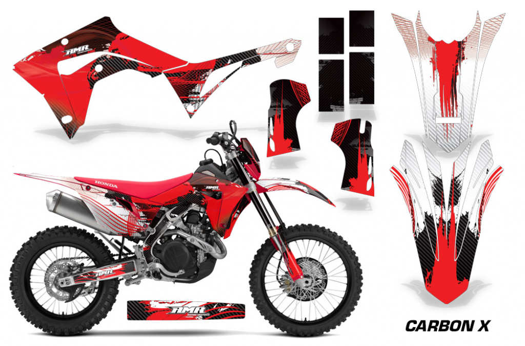 Carbon-X Rot mit Nummernfeldern für Honda CRF450X 2017-2024