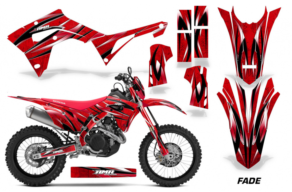 Fade Rot mit Nummernfeldern für Honda CRF450X 2017-2024