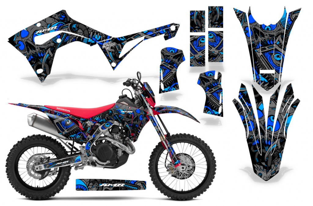Tune In Blau mit Nummernfeldern für Honda CRF450X 2017-2024
