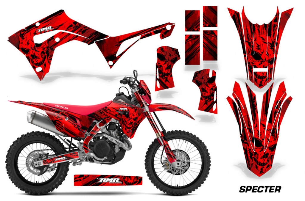 Specter Rot mit Nummernfeldern für Honda CRF450X 2017-2024