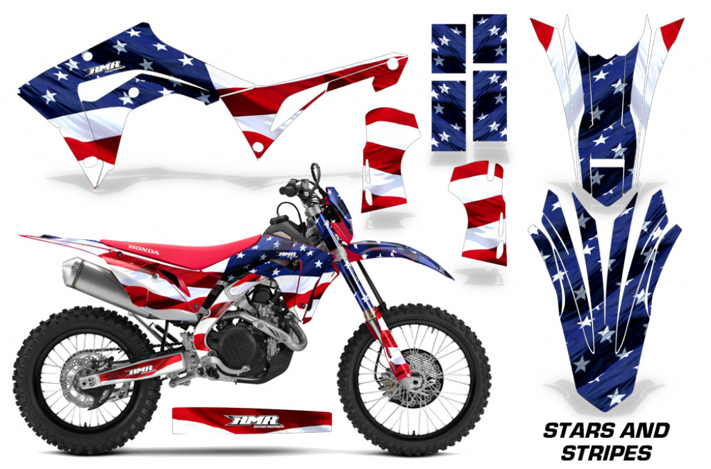 Stars and Stripes mit Nummernfelder für Honda CRF450X 2017-2024
