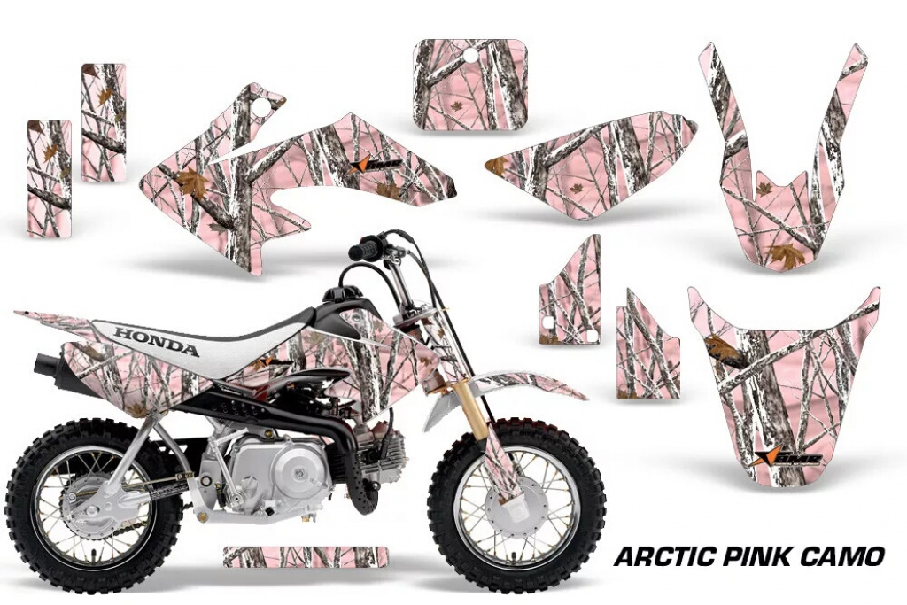 Arctic Pink Camo with number plates for Honda CRF50 2004-2013