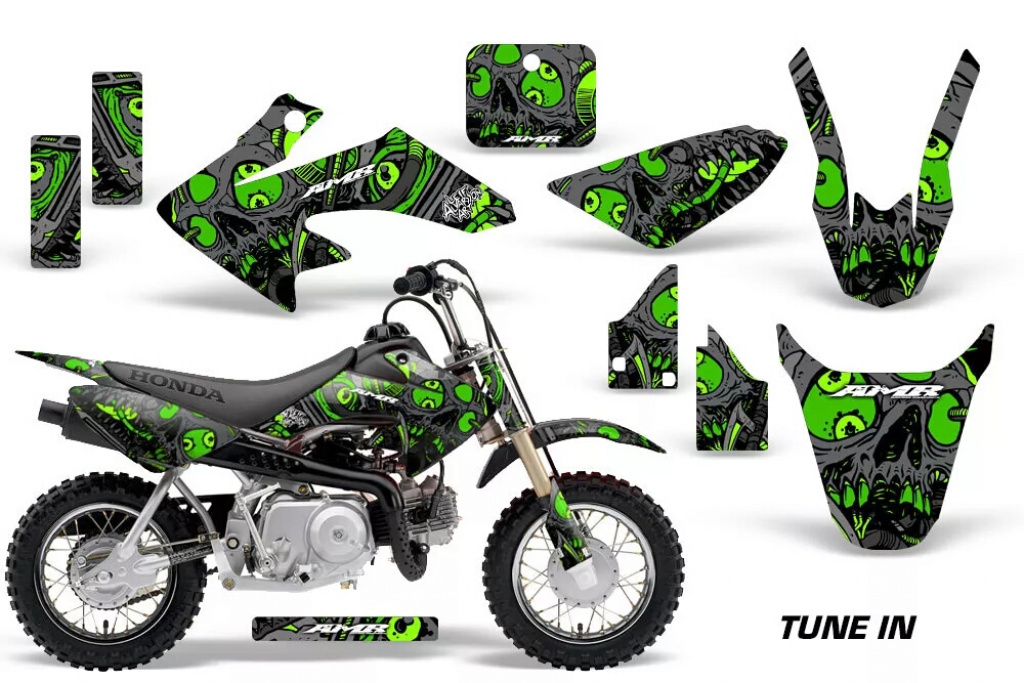 Tune In Green with number plates for Honda CRF50 2004-2013