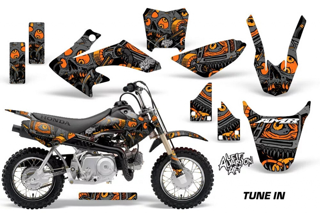Tune In Orange with number plates for Honda CRF50 2004-2013