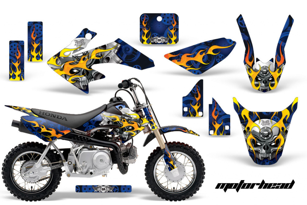 Motorhead Blue with number plates for Honda CRF50 2004-2013