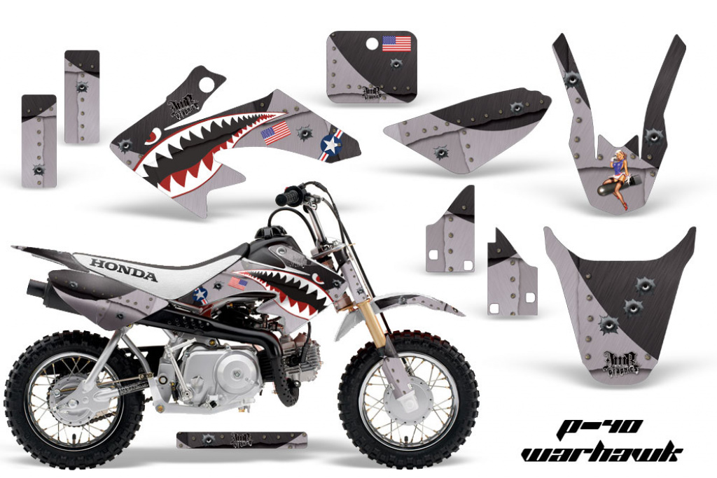 P40 Warhawk Black with number plates for Honda CRF50 2004-2013
