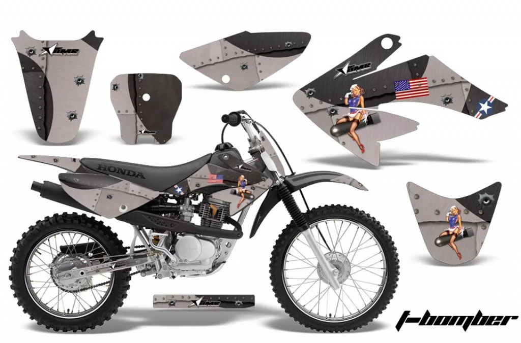 T-Bomber Black with number plates for Honda CRF80/CRF100 2004-2010