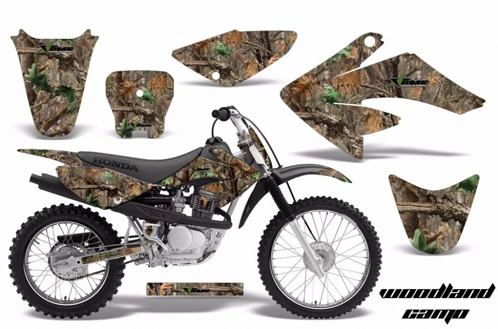 Woodland Camo with number plates for Honda CRF80/CRF100 2004-2010