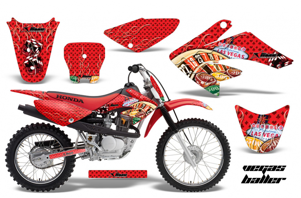 Vegas Baller Red with number plates for Honda CRF80/CRF100 2004-2010