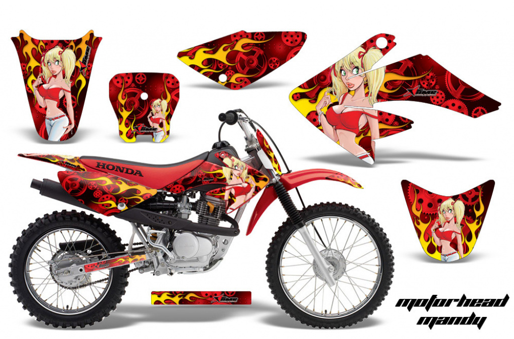 Motorhead Mandy Red with number plates for Honda CRF80/CRF100 2004-2010