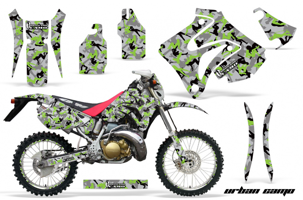 Urban Camo Grün mit Nummernfeldern für Honda CRM 250 AR 1989-1999