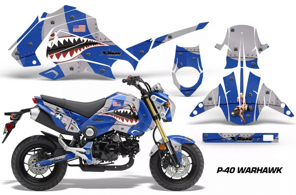 P40-Warhawk Blau für Honda Grom 125 2013-2016