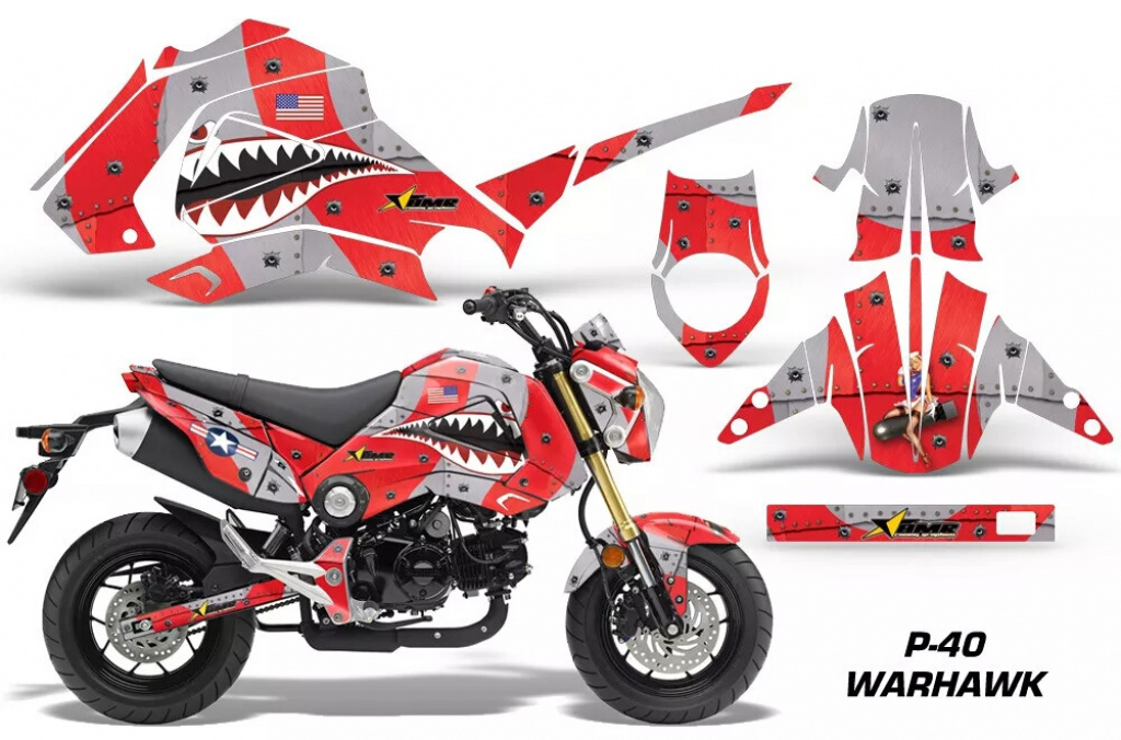 P40-Warhawk Rot für Honda Grom 125 2013-2016