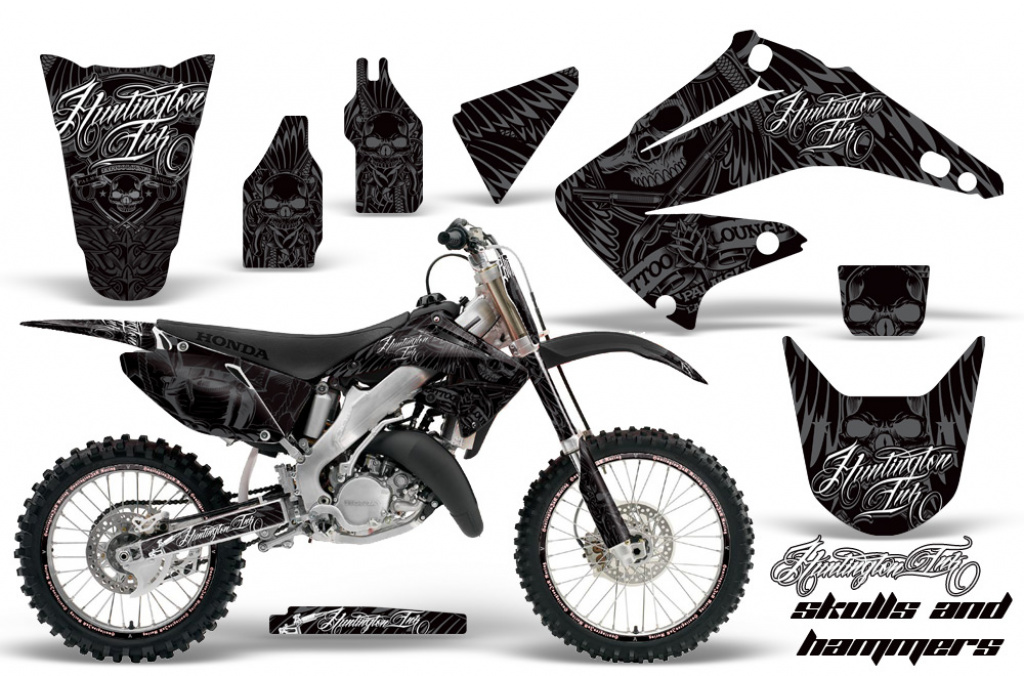 Skulls N Hammers Silber mit Nummernfeldern für Honda CR250 1995-2015