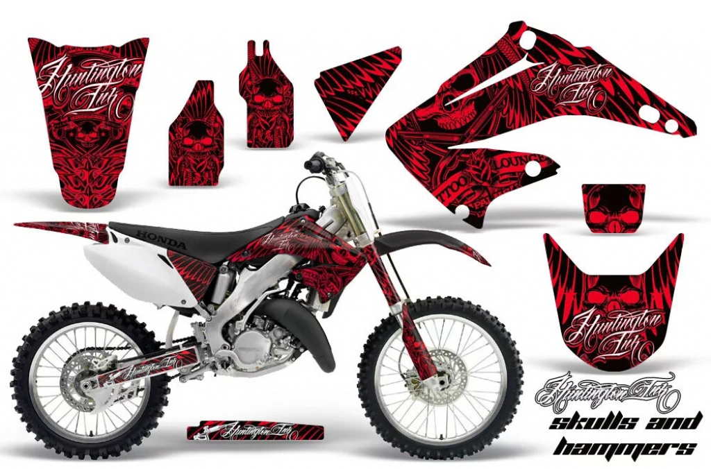 Skulls N Hammers Schwarz ohne Nummernfeldern für Honda CR250 1995-2015