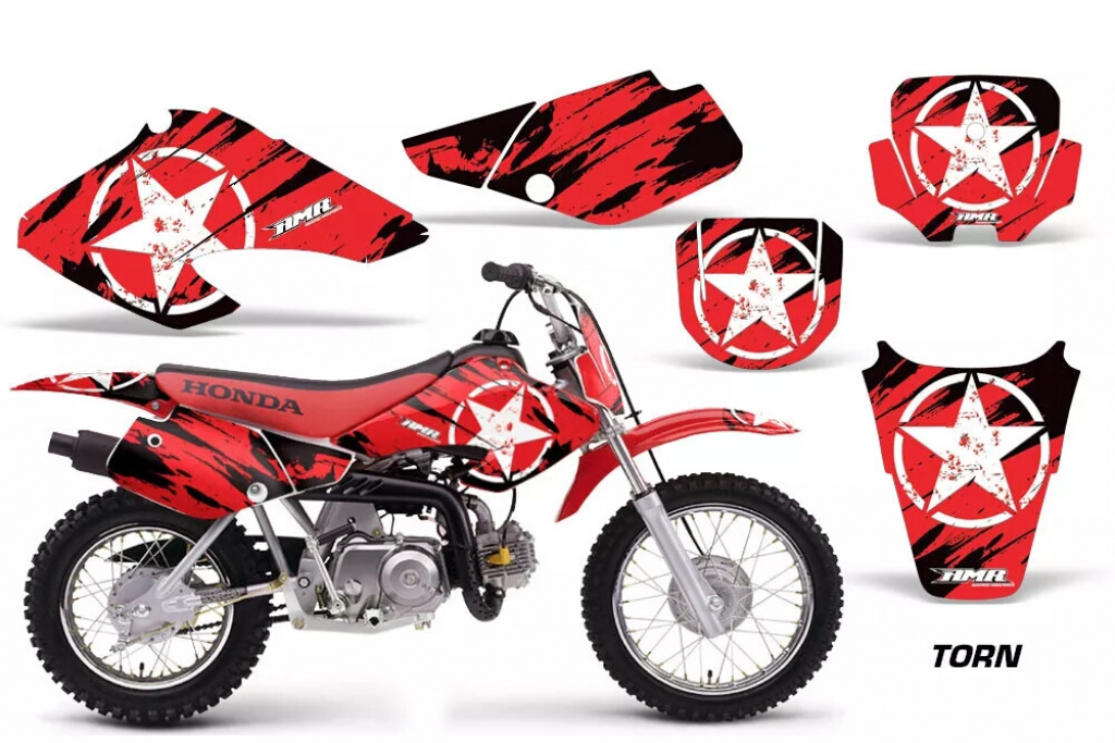 Torn Red with number plates for Honda XR70 2001-2003