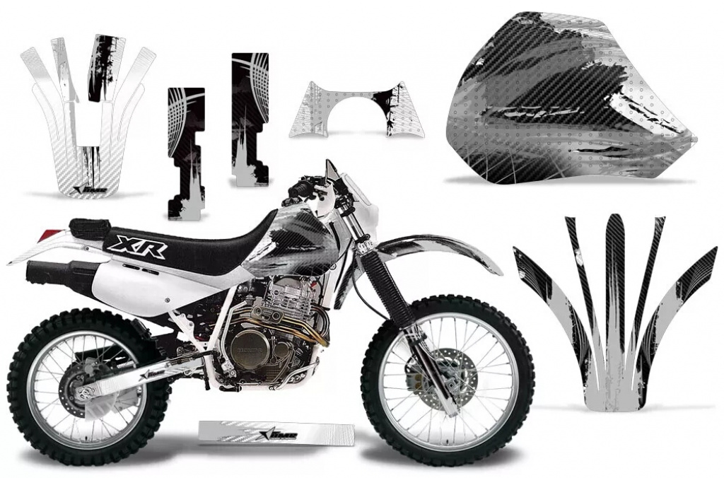 Carbon-X Silver ohne Nummernfeldern für Honda XR600R 1988-2000
