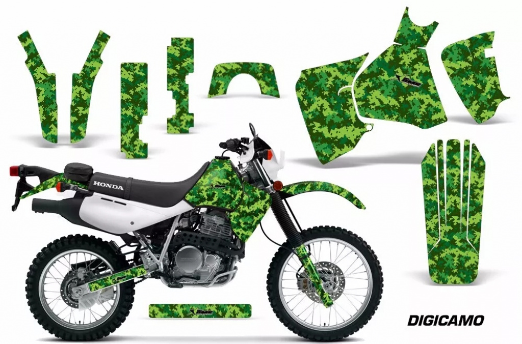 Digicamo Grün ohne Nummernfeldern für Honda XR650L 1993-2018