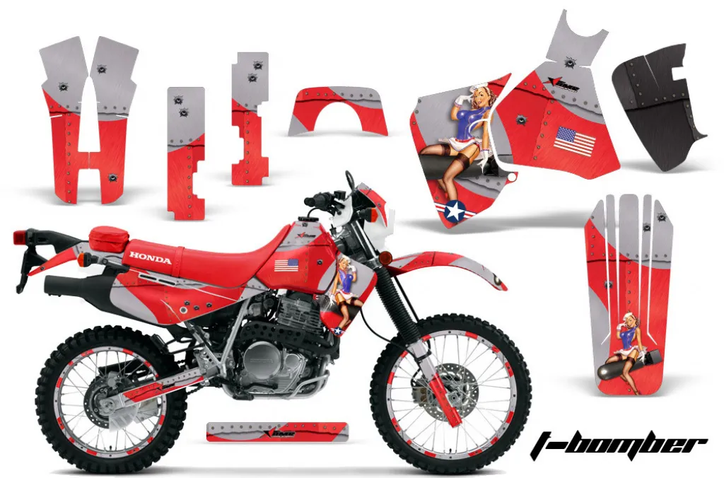 T-Bomber Rot mit Nummernfeldern für Honda XR650L 1993-2018