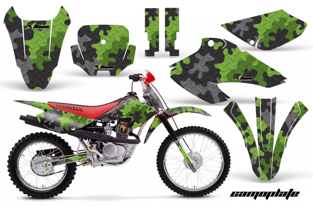 Camoplate Green with number plates for Honda XR80/XR100 2001-2003